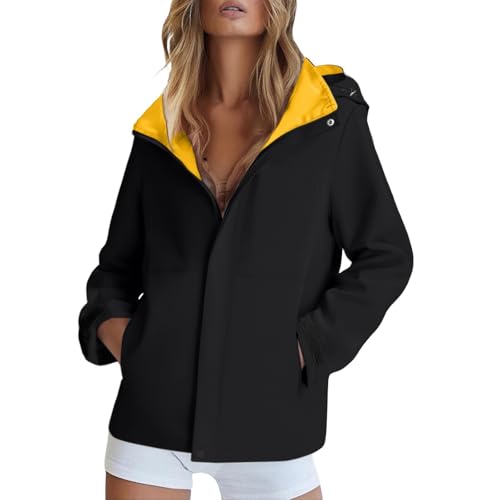 Veste imperméable femme avec capuche réglable coupe-vent haute performance