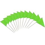 Virtue morals 120 Pcs Solid Blank Triangle Toothpick Flag, Mini Blank Toothpick Flag Cupcake Toppers, DIY Decoration Markers (Green)