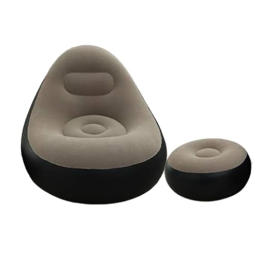 インフレータブルラウンジチェア - ポータブルエアーリクライニングソファ |フットレストスツール付き折りたたみインフレータブルソファ、屋外インフレータブルソファ、屋内および屋外の家具