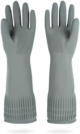 DABOGOSA MAMISON Reusable Household Dishwashing Cleaning Rubber Gloves, Non-Slip Kitchen Glove (Medium, Gray)