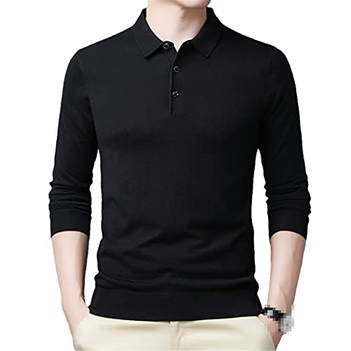 Polo en laine de soie homme manches longues pour rester au chaud