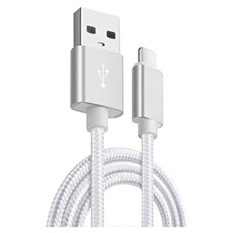 USB C Cable Fast charging cable, USB Type C Charger Cable Nylon Braided Data Cable QC 3.0 Sync Cord for Samsung Galaxy S20 S10 S9 Note10 9,Huawei-Silver/Grey (3M) Cover