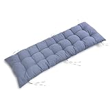XNKLPY Cojín Reclinable para Tumbona con Correas, 120/153x55x10CM Cojines para Silla Mecedora, Exterior Reclinable Colchoneta Tumbona para Jardín Piscina Terraza y Balcón B 120cm