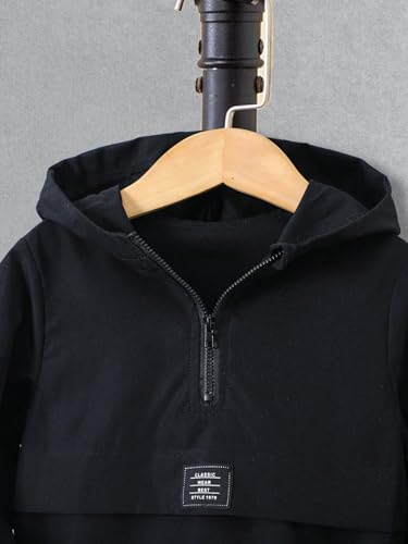 2 Pieces Kids Boys Tracksuit Quarter Zip Up Pullover Athletic Hoodie Jacket and Jogger Pants Sportswear Set for 4-7Y2