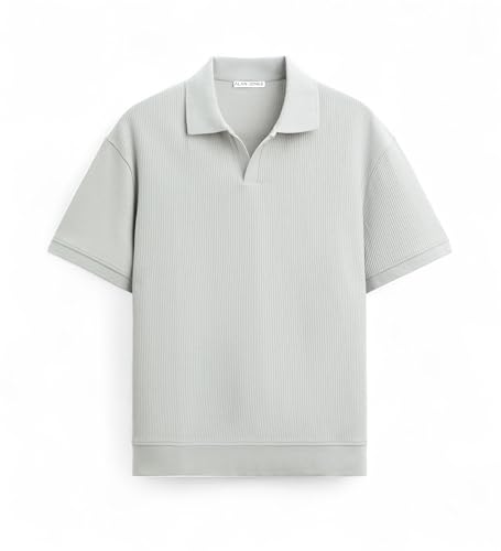 Image of Alan Jones Clothing Men's Textured Polo T-Shirt | Classic Short Sleeve Polo for Casual Wear