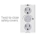 GE 6-Outlet Surge Protector, 8 Ft Extension Cord, Power Strip, 800 Joules, Flat Plug, Twist-to-Close Safety Covers, Protected Indicator Light, UL Listed, White, 14014