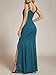 Ever-Pretty Women's Formal Dresses V Neck Glitter High Slit Ball Gown Shoulder Strap Evening Gowns Wedding Guest Dress Teal US14