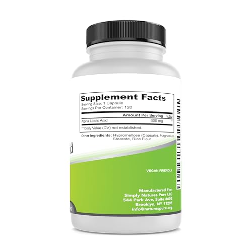 Simply Natures Pure 4277601 Alpha Lipoic Acid 600Mg 120 Veggie Capsules thumb #8