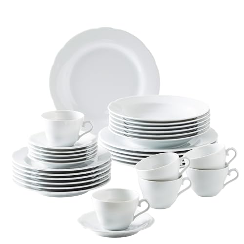 KAHLA Rossella - Vajilla (30 piezas), color blanco KAHLA Rossella - Vajilla (30 piezas), color blanco