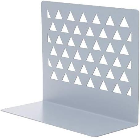 Serre-livres en métal creux gris clair pour étagère et organisateur de bureau