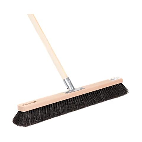 BawiTec Echt-Naturhaar-Besen Breite 80cm inkl. stabilem Stiel Länge 160cm Ø28mm,Rosshaarbesen sehr weiche Borsten (Mischung),Kehrbesen,Saalbesen,Rosshaar,Besenstiel,Holzstiel Cover