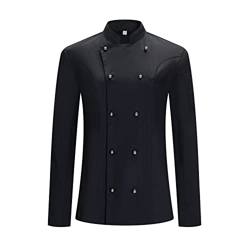 Misemiya - Veste DE Chef Femme - Uniformes DE Chef Femme Veste DE Cuisine Femme - Uniforme d'accueil - Ref.848 - X-Large, Veste de Cuisine 848 - Noir