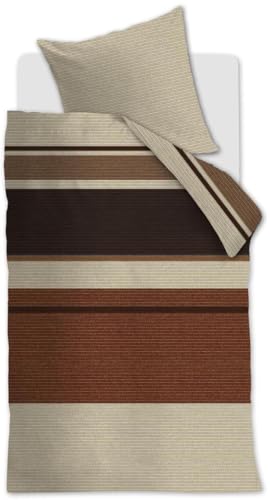 Beddinghouse Renforcé-Bettwäsche-Garnitur Raya Farbe Terrakotta Größe 155 x 220 cm + 1x 80 x 80 cm