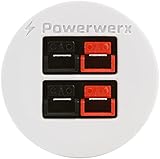 Powerwerx PanelPole2-White, Panel Mount Housing for Two Anderson Powerpole Connectors with a Weather Tight Cover in White