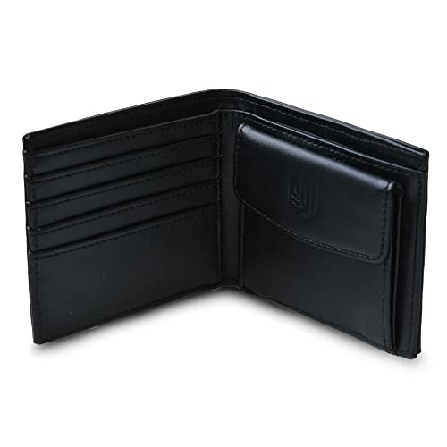 Islander Men's Wallet Harris Tweed & PU Leather (Classic, Black and Grey Herringbone, 4.33'x3.74'x0.98')2