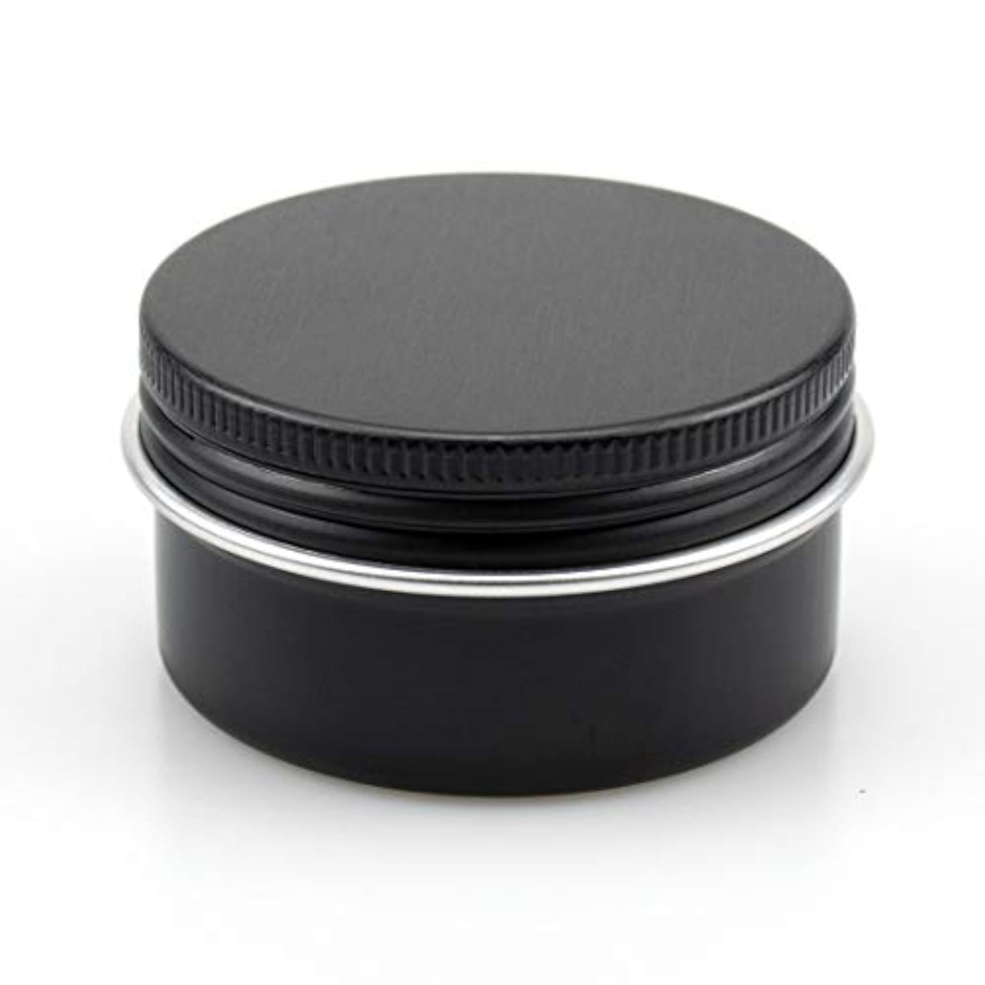 60 Pack 1 oz. Aluminum Round Lip Balm Tin Container, Black Tins