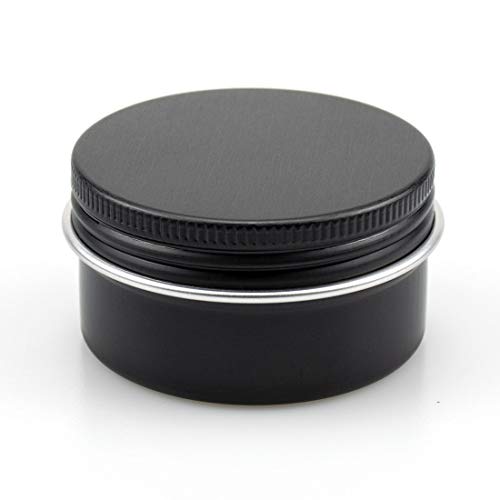 Foraineam 60 Pack 1 oz. Aluminum Round Lip Balm Tin Container Bottle with Screw Lid - Black Empty Tins for Salve, Powder, Spice, or Candies4
