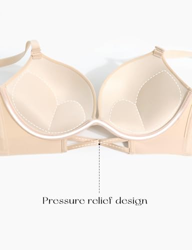 Push Up Padded Bras for Women T Shirt Bombshell Plunge Everyday Bra Seamless Underwire Support3