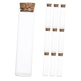 ERINGOGO 10 piezas Frascos Pequeños de Vidrio con Tapón de Corcho Botellas de Muestra Transparentes de Tarros para Almacenaje y Decoración de Perfectos para Organizar y Regalar