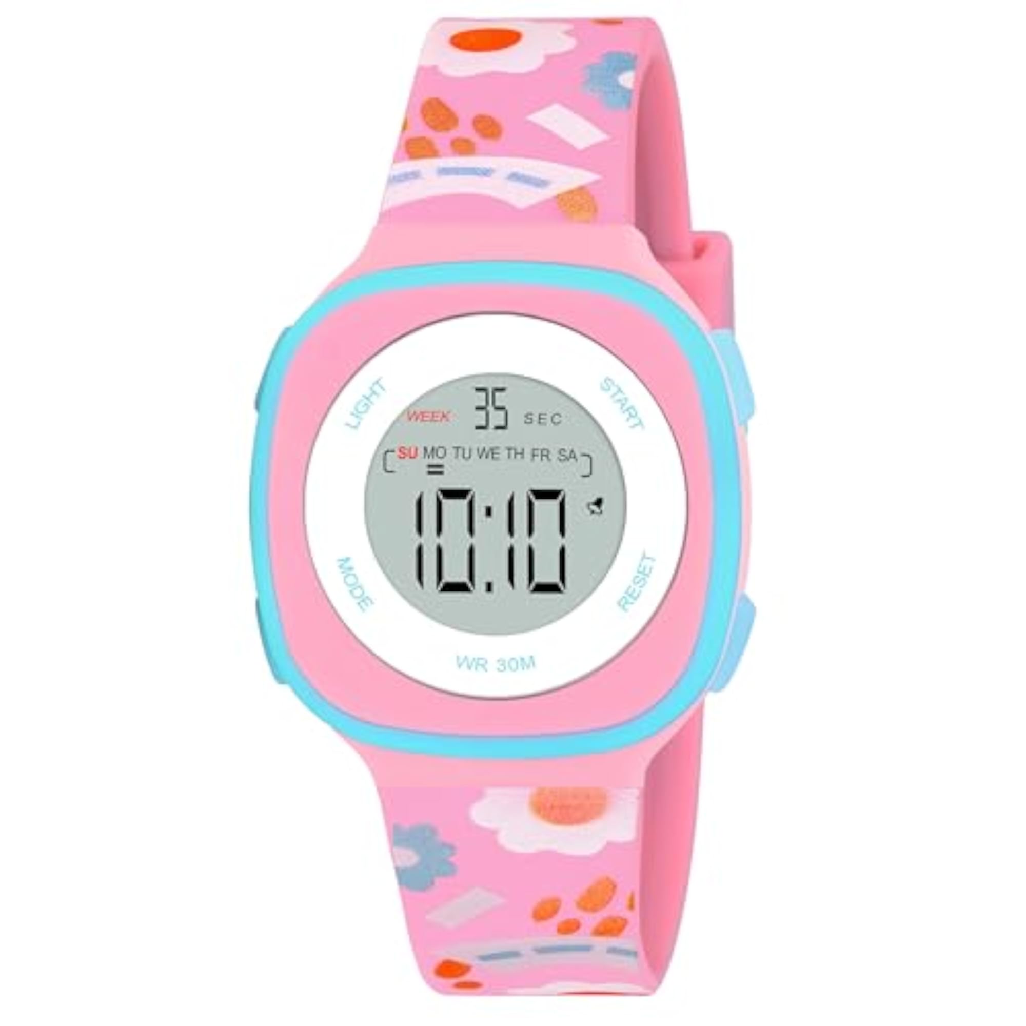 Pink Multifunctional Digital Watch for Girls