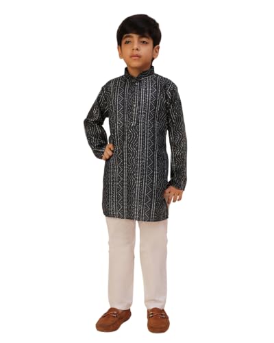 Image of Pro-Ethic Style Developer Kids Boys Kurta Pyjama Set, Festive, Ethnic Wear Set, Cotton, Striped Print (S-295)