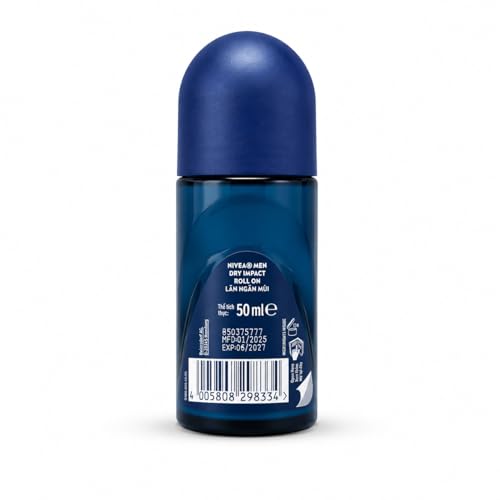Image of Nivea Men Dry Impact 72H Anti-Perspirant Roll-On 50ml | Powerful Sweat Control & Odor Defense | Fresh Masculine Fragrance Daily Deodorant for Men