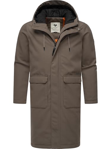 Ragwear Herren Warmer wasserdichter Wintermantel lang mit Kapuze Mr Them Long YOUMODO Mocca Gr. L