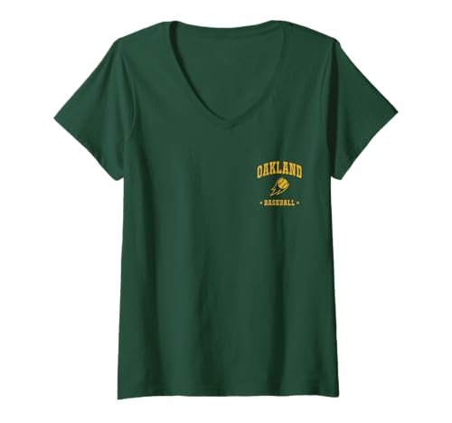 Womens Oakland Baseball Vintage Gameday Retro Baseball Lover V-Neck T-Shirt