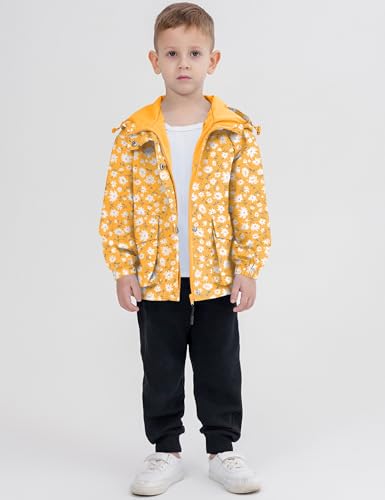 Avoogue Toddler Rain Jacket Windbreaker Lined Raincoat Waterproof Hooded Lightweight Rain Coats With Pockets 4-12Y3