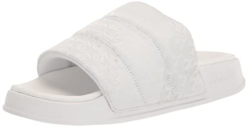 adidas Originals womens Adilette Essential White/Crystal White/White 10