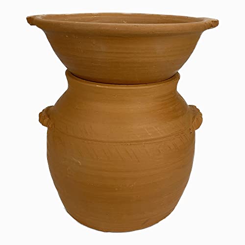ARTIGIANATO VULCANO Couscussiera Terracotta Naturale 30cm