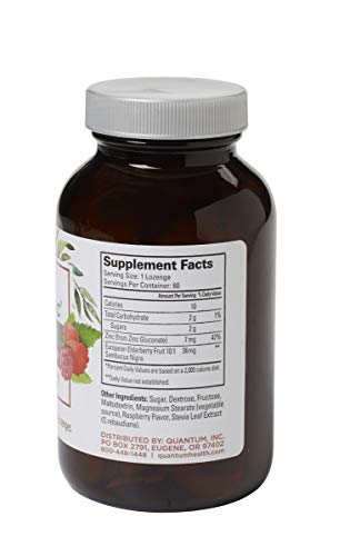 Quantum Health Therazinc Elderberry Lozenges, Made With Zinc Gluconate For Immune Support, 60 Count #TOP4