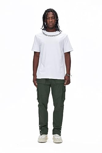 GINGTTO Men's Casual Cargo Pants Drawstring Elastic Waist Work Pants Hiking Jogger Multi Pockets2