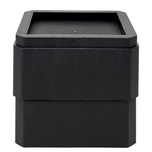 Duracasa 3 Inch Bed Risers - Heavy-Duty Couch/Furniture Risers, Stackable, Fits Up To 5.5 Inch Bed Leg, Creates An Additional 3 Inches Of Height Or Storage! Table Or Sofa Riser (4, 3 Inch Black) #TOP4