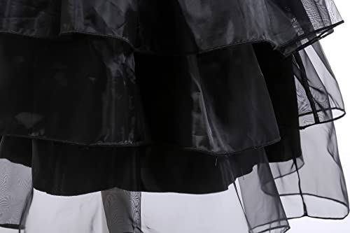 Mecamelon Halloween Black Princess Wednesday Addams Costume Dress For Girls With Accessories Set (Black, 5-6 Years) #TOP5