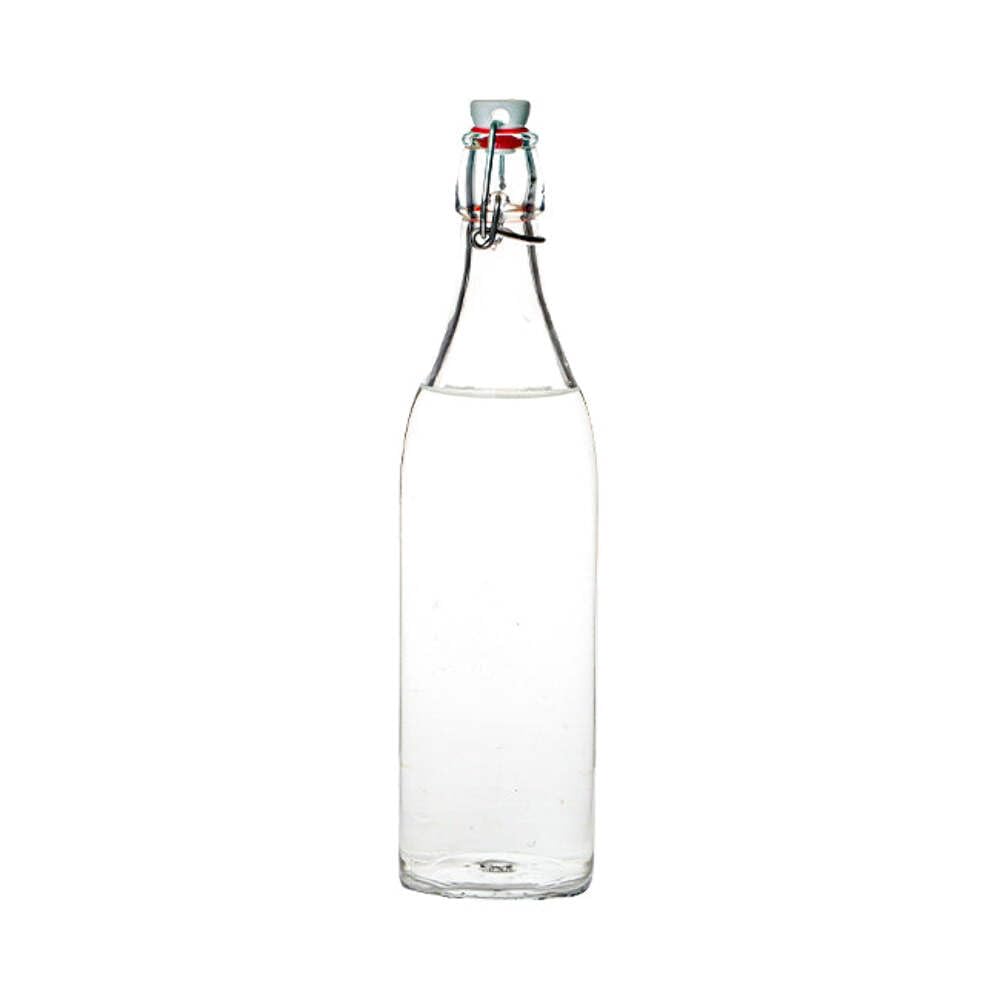 Bormioli Rocco Glass Swing Top Bottle 1ltr - Serving Bottle with Air-Tight Rubber Seal