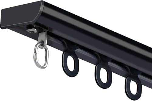 Barra de cortina UltraSlim para ventanas de interior de 300 cm con rodillos y tapas finales, perfecta para soluciones de cortinas elegantes, fácil instalación, ideal para decoración del hogar