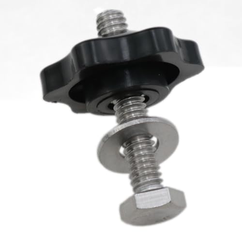 Image of T Type Track Knob Kit Stainless Steel Screws 1 /4-20 x 1-1 /2 inchand Black hex Hand Nuts and 1 /4 inchStainless Steel Flat washers 8set (1 /4-20 x 1-1 /2)