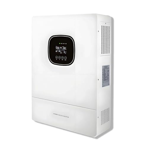 HEIHEIZI Inversor Solar Híbrido 3600W On/Off Grid DC24V AC220V Potencia de Salida, Alcanza hasta 95% de Eficiencia de Conversión, Cargador Solar MPPT 100A Potencia PV Máx.5000W de Entrada con WiFi