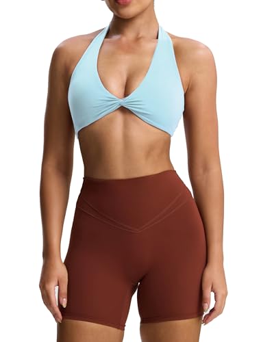 Image of Aoxjox Women's Workout Halter Sport Bras Fitness Rosie Bra Yoga Crop Tank