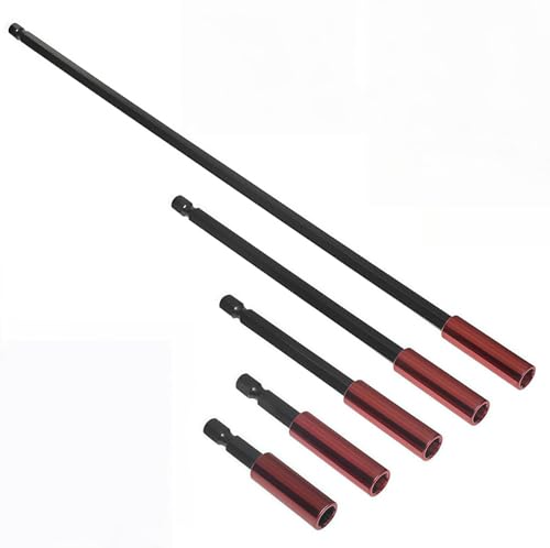 Set di 5 Portainserti Magnetici per Avvitatore, con Attacco Esagonale 1/4, Prolunghe da 50/60/100/150/300 mm, per Lavori di Fai da Te Professionali