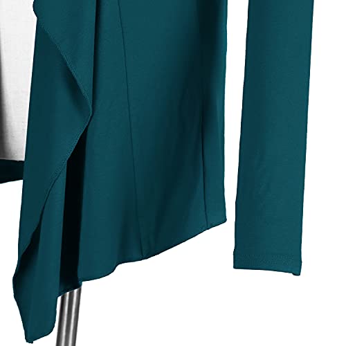Image of Urban CoCo Women's Drape Front Open Cardigan Long Sleeve Irregular Hem