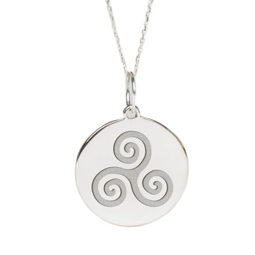 Collier triskèle en argent 925 avec pendentif pièce LKBEADS