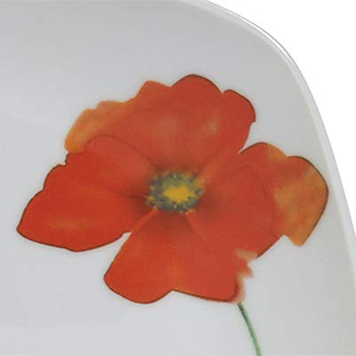 Tabletops Gallery Poppy - 16 Piece Square Dinnerware Set, Service Of 4 #TOP4