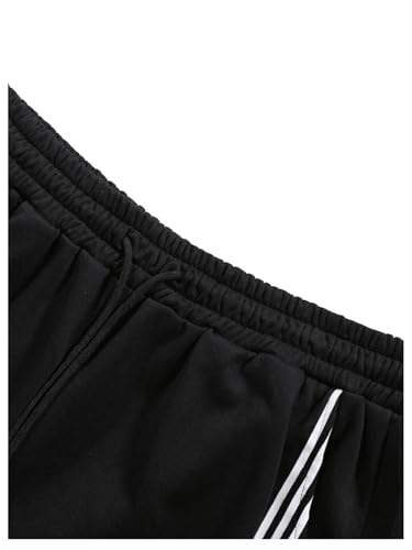 SHENHE Men's Y2k Graphic Baggy Sweatpants Wide Leg Striped Open Bottom Drawstring Sweatpants4