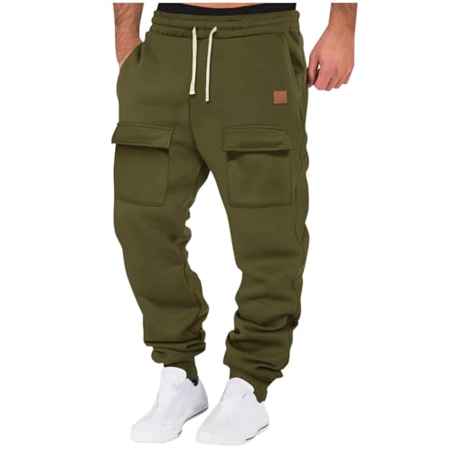Cargo Joggers Men Drawstring Sweatpants for Men with Multi Pockets Casual Relaxed Fit Hiking Outdoor Cargo Sport Pants