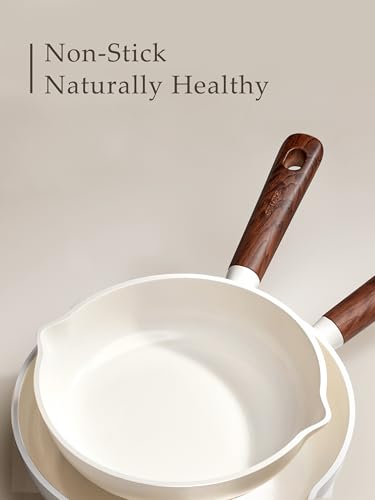 Image of CAROTE Ceramic Cookware Sets, Pots and Pans Set Non stick, Non Toxic Healthy Induction Cookware, 14 Pcs Nonstick Kitchen Pots and Pans Set, PFAS PTFE Free, Dishwasher Safe