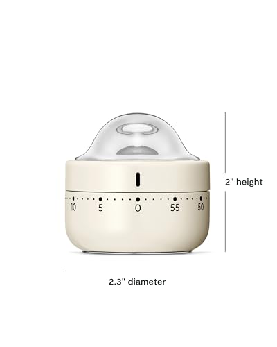Caraway Mechanical Kitchen Timer, Stainless Steel 60 Minute Wind Up Timer - Image 2