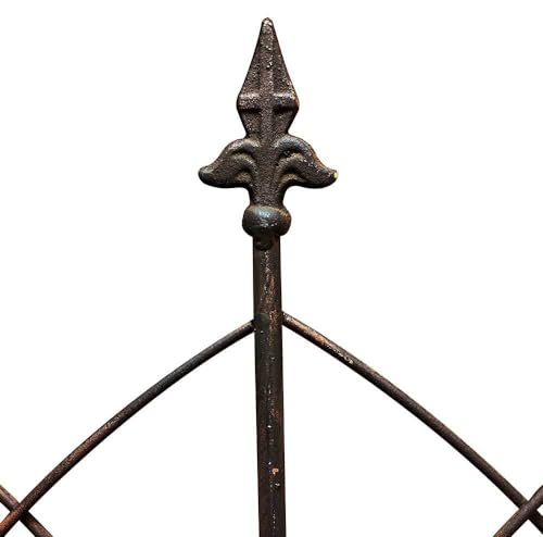 Beetzaun Metall Zum Stecken Beeteinfassung Beetumrandung Antik-Stil Braun 62cm