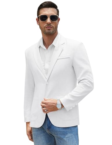 CORSKI Men's Casual Blazer Linen Sport Coat Two Button Lightweight Jackets Business Daily Suit3